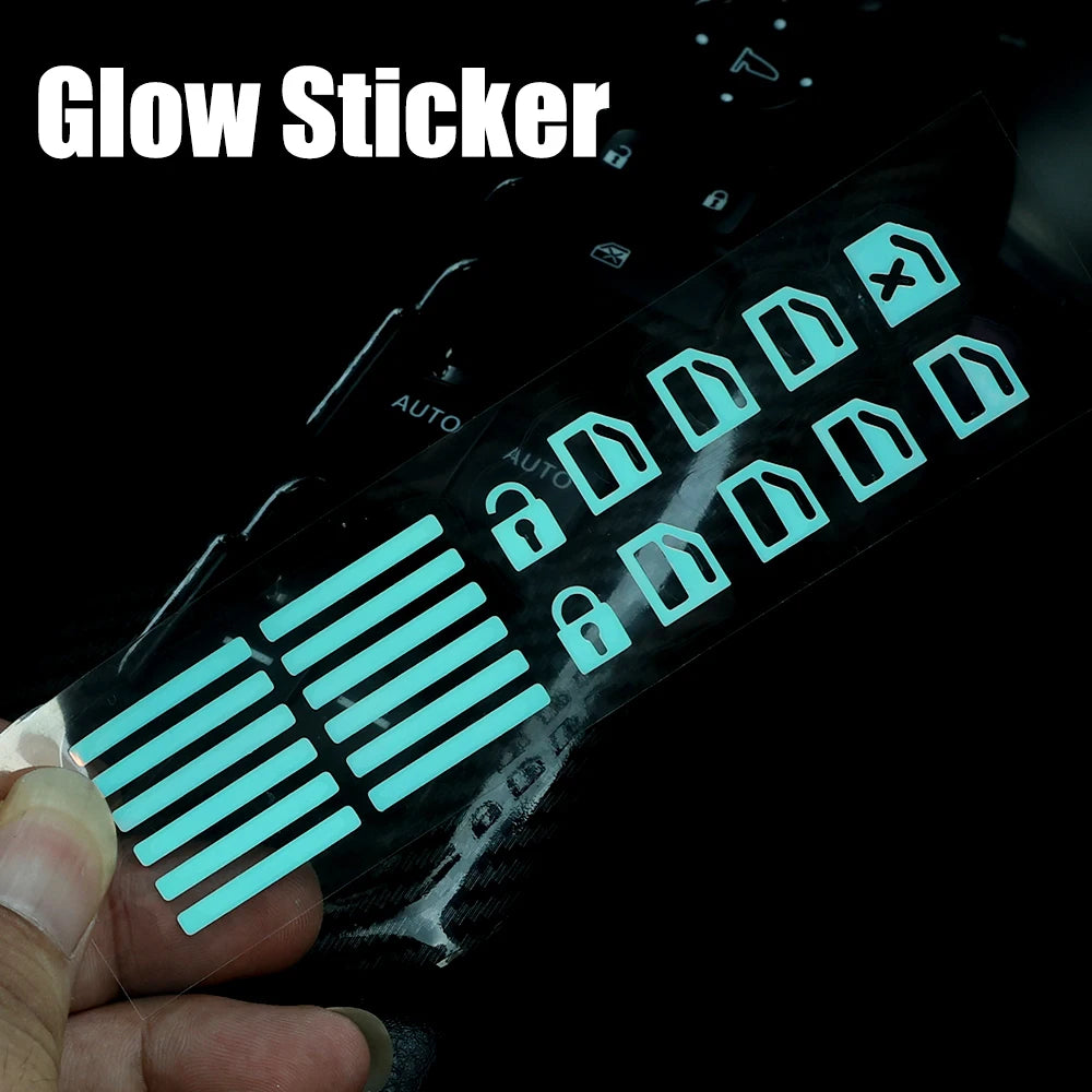 Car Luminous Button Stickers Auto Door Window Lifter Switch Decals Night Glowing Cars Interior Stickers Car Interior Decorations