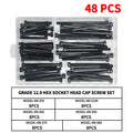 Grade 12.9 Carbon Steel Socket Head Cap Screws Kit, M3 M4 M5 M6 M8 Assortment, High Tensile Hex Bolts, Rust Resistant, Allen Key