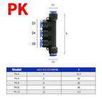 Pneumatic Push-In Tube Fittings – 4/6/8/10/12mm OD, Multiple Types: Straight Union, Elbow, Tee, Male Thread, Quick-Connect