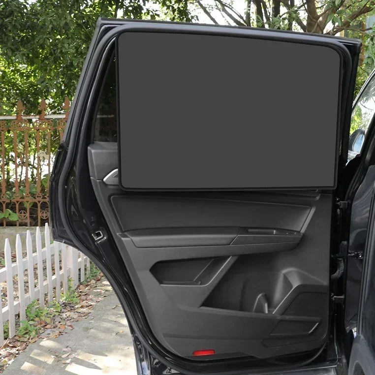 Car Side Window Sun Shades Summer Sunshade Curtains Foldable Heat Insulation Cloth Cover Magnetic UV Blocking Curtain Amagi