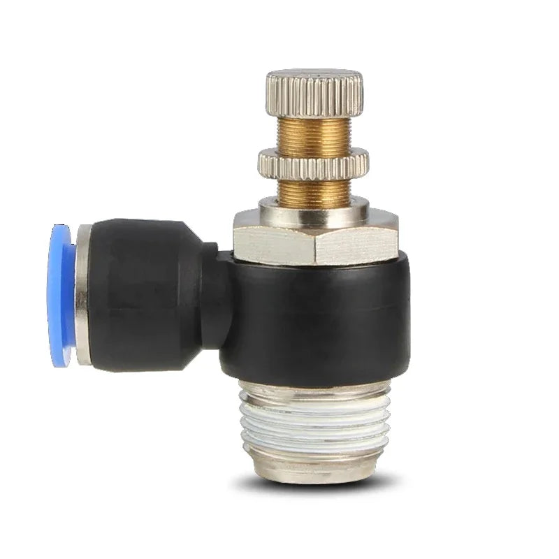 5PCS SL Throttle Valve - 4-12mm Fast Connector for M5 & 1/8-1/2" Air Speed Control, Speed Regulating Valve Pneumatic Fittings