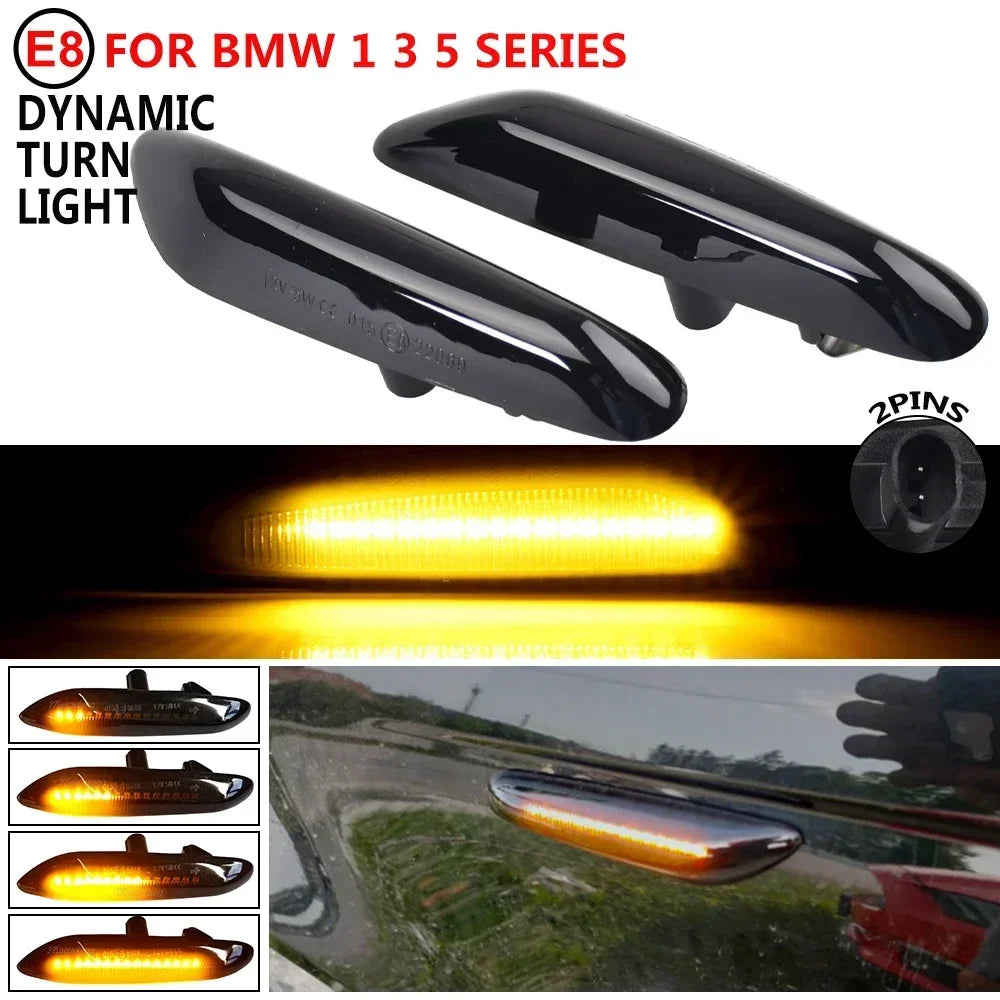 1 Pair Car Dynamic Turn Signal Light LED Side Marker Lamp For BMW E46 E90 E87 X3 E83 X1 E84 X5 E53 E91 E92 E60 E61 E81 E82 E88