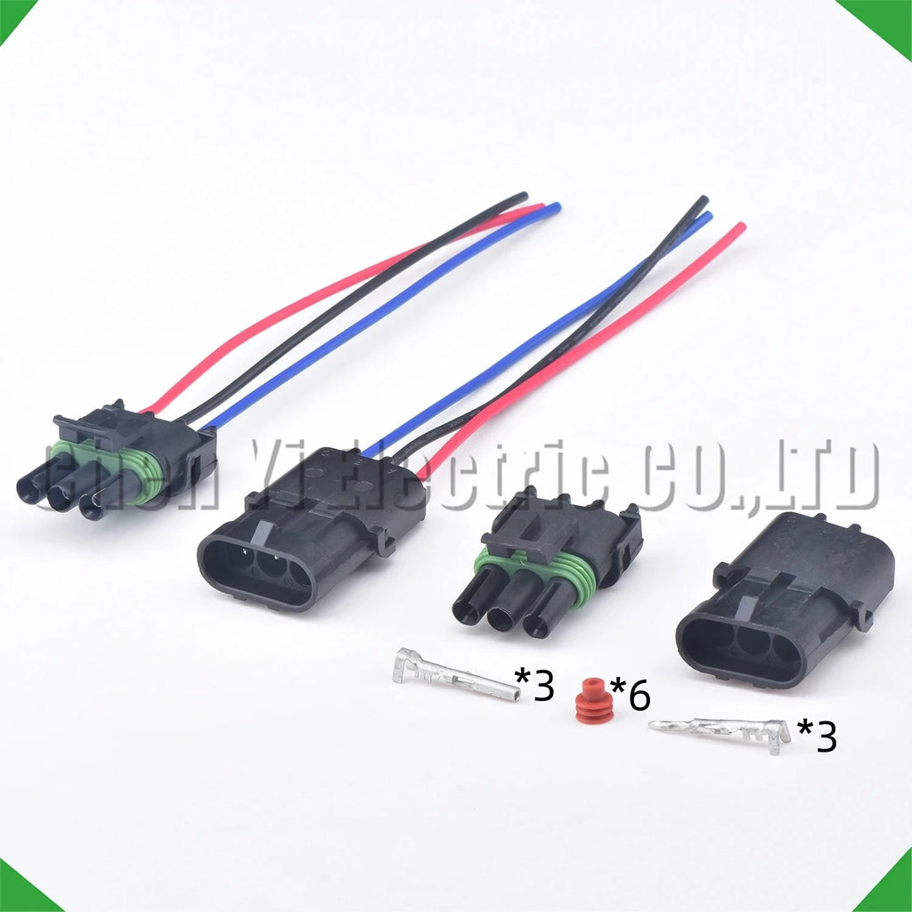 3-pin wire harness harness automotive waterproof female haltech connector harness