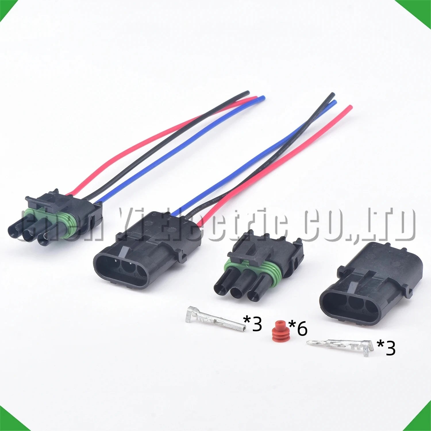 3-pin wire harness harness automotive waterproof female haltech connector harness
