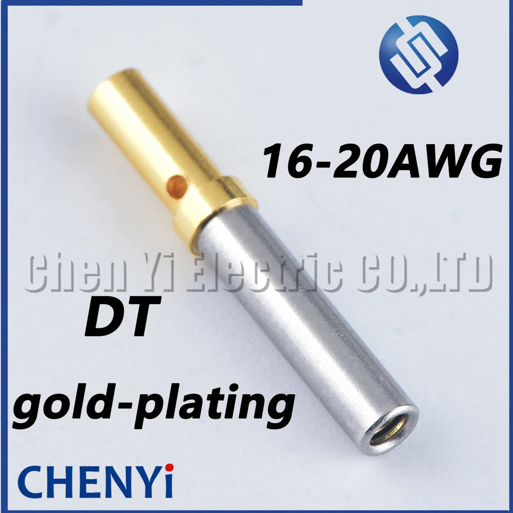 10 Pcs Pin Socket 0460-202-1631 0462-201-1631 Gold Plated Stainless Steel 16-20AWG For Deutsch DT Series Crimp Solid Terminal