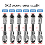 1PCS GX12 Auto Waterproof Connectors 2-7 Pins with Power Cable Line Socket Plug—Suitable for Industrial Machinery and Equipment