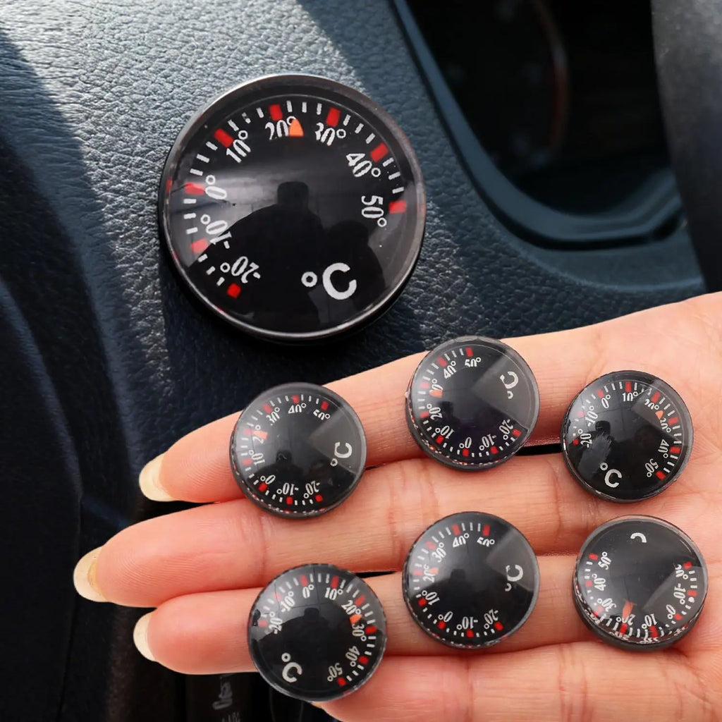 1-20pcs Car High Accuracy Thermometer Car Practical Mini Circular Thermometer Air Vent Ornament Charm 20mm Scale Measurement