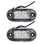 2Pcs Set White Marker Lights 12V LED Car Side Marker Tail Light 24V Trailer Truck Lamp Waterproof Plastic Signal Lamp