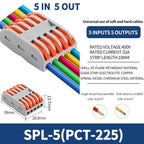 SPL-42/62/63/82/93 3/2-in 8/6/4-out Fast Wiring Terminal Multi-functional Parallel and Branch Docking Terminal Wire Connector