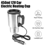 450ml 12V Vehicle Heating Cup Steel Electric Heating Car Kettle For Camping Travel Kettle Coffee Mug Cup Amagi