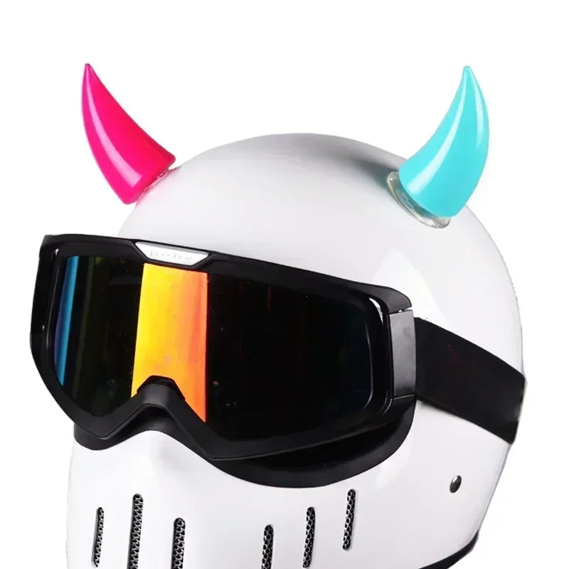 Short Devil Horns Stickers Helmet Decoration Motorcycle Bicycle Helmet Styling Headwear Devil Wings Decor Helmet Amagi