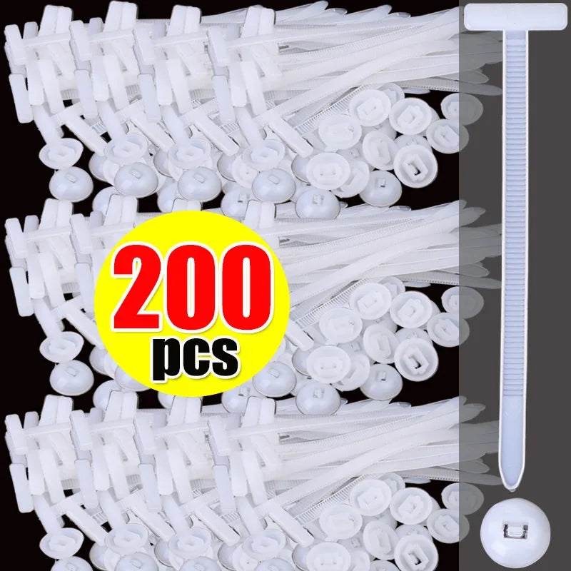 Nylon Zip Cable Tie Clips Cars Engine Guards Fenders Underbody Panels Fasteners Screw Replacement Self-locking Cable Accessories