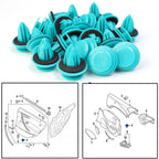 100/20PCS Auto Door Panel Clip with Seal Ring Auto Fastener Rivet Bumper Clip Retainer Car Interior Retaining Accessories
