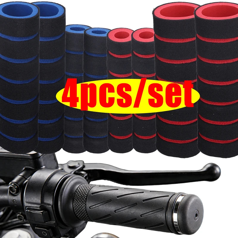 4Pcs/pack Motorcycle Handlebar Grip Universal Handle Bar Cover Brake Clutch Lever Soft Sponge Foam Grips Cover Motorcycles Grip