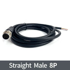 2m M12 Waterproof Sensor Cable, Male & Female Connector, 4/5/8/12 Pin, Integrated Injection Molded for Industrial Automation