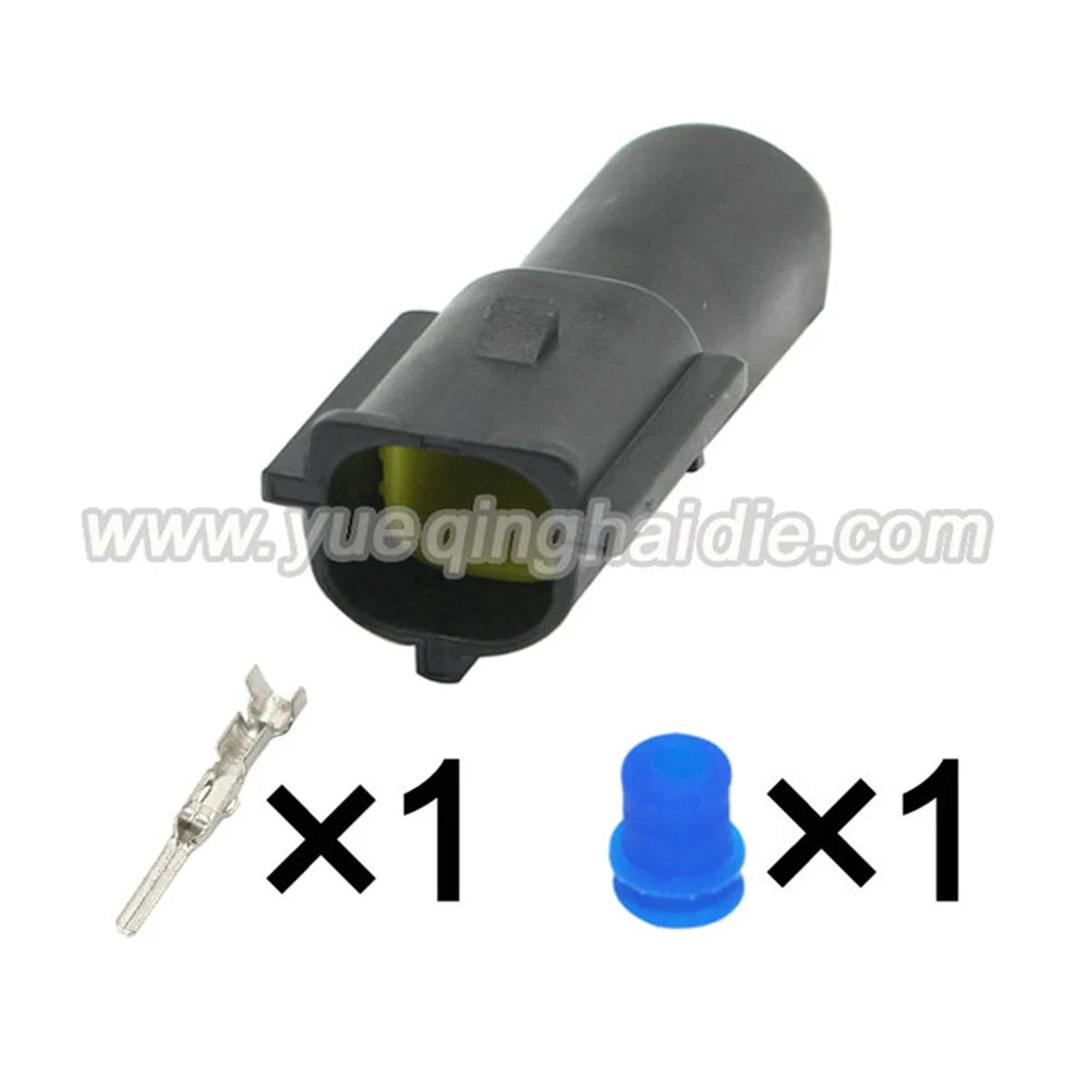 1-Pin Connectors AMP Waterproof 1.8mm Male Female Connector Auto Solenoid Plug Wiring Harness Plug Socket 174879-2 174877-2