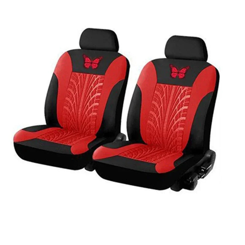 Car Seat Covers Set Universal Fit Most Cars with Butterfly pattern Tire Track Detail Styling Protector covers for the car