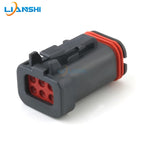 DT16-6SB-KP01 automotive connector, wiring harness plug, 6P6 hole, black, waterproof and dustproof