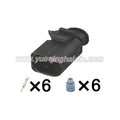 6-Pin Connector Waterproof 1.5mm Male Female Connector Automotive Wire Harness Cable Socket for Audi VW 3B0973813 1J0973713