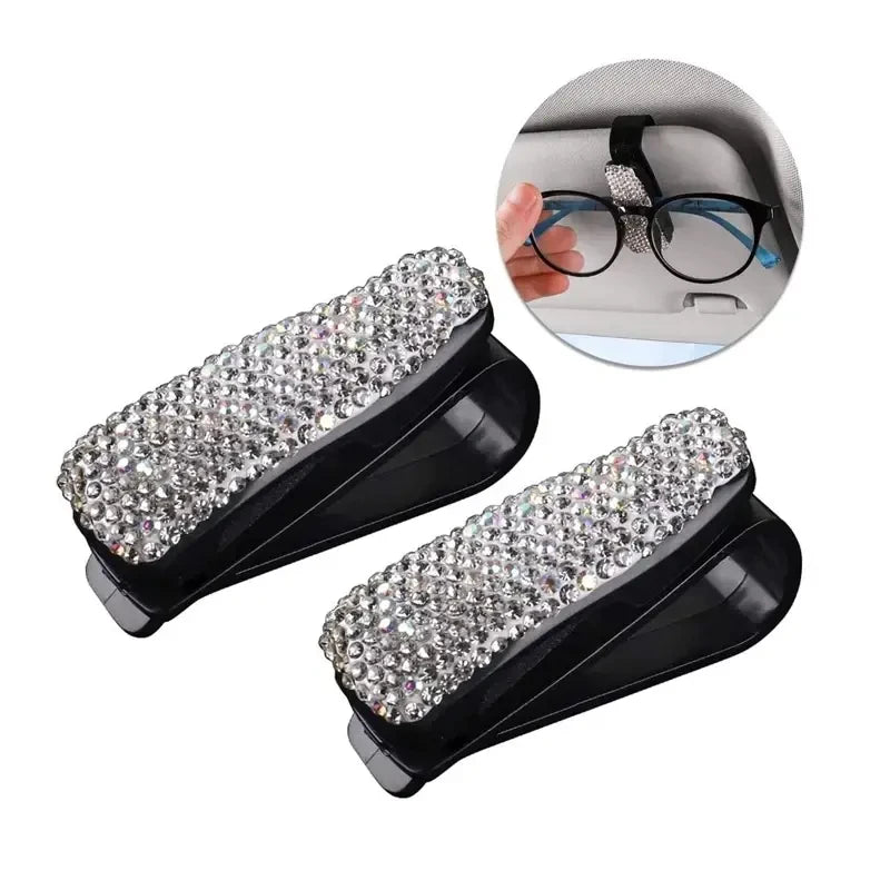 Woman Car Glasses Case Auto Sun Visor Glasses Holder Sunglasses Clip Card Ticket Holder Pen Case Clip Box Accessories For Toyota