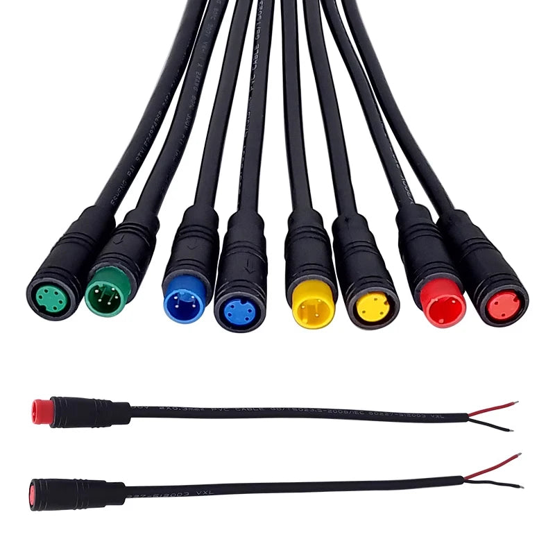 5/20/100 PCS M6 M8 Julet Sensor Waterproof Electric Bicycle Butt Joint Plug Male Female Ebike Display Cable Connector With Wire