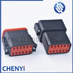 Black 12 Pin Male Female Automotive Waterproof Connector Sealed Plug DT06-12SB DT04-12PB With Pins For Deutsch DT Series