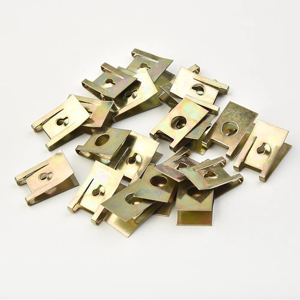 20Pcs Car Screw Base U-Type Mount Fastener Clips  Car Engine Fender Bumper Guard Protection Plate Clamp