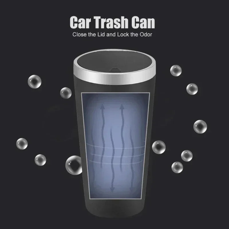 Auto Garbage Bin Ashtray Leak-proof Car Cup Holder Trash Can with Cover Storage Box Bucket Waterproof Acessory Amagi