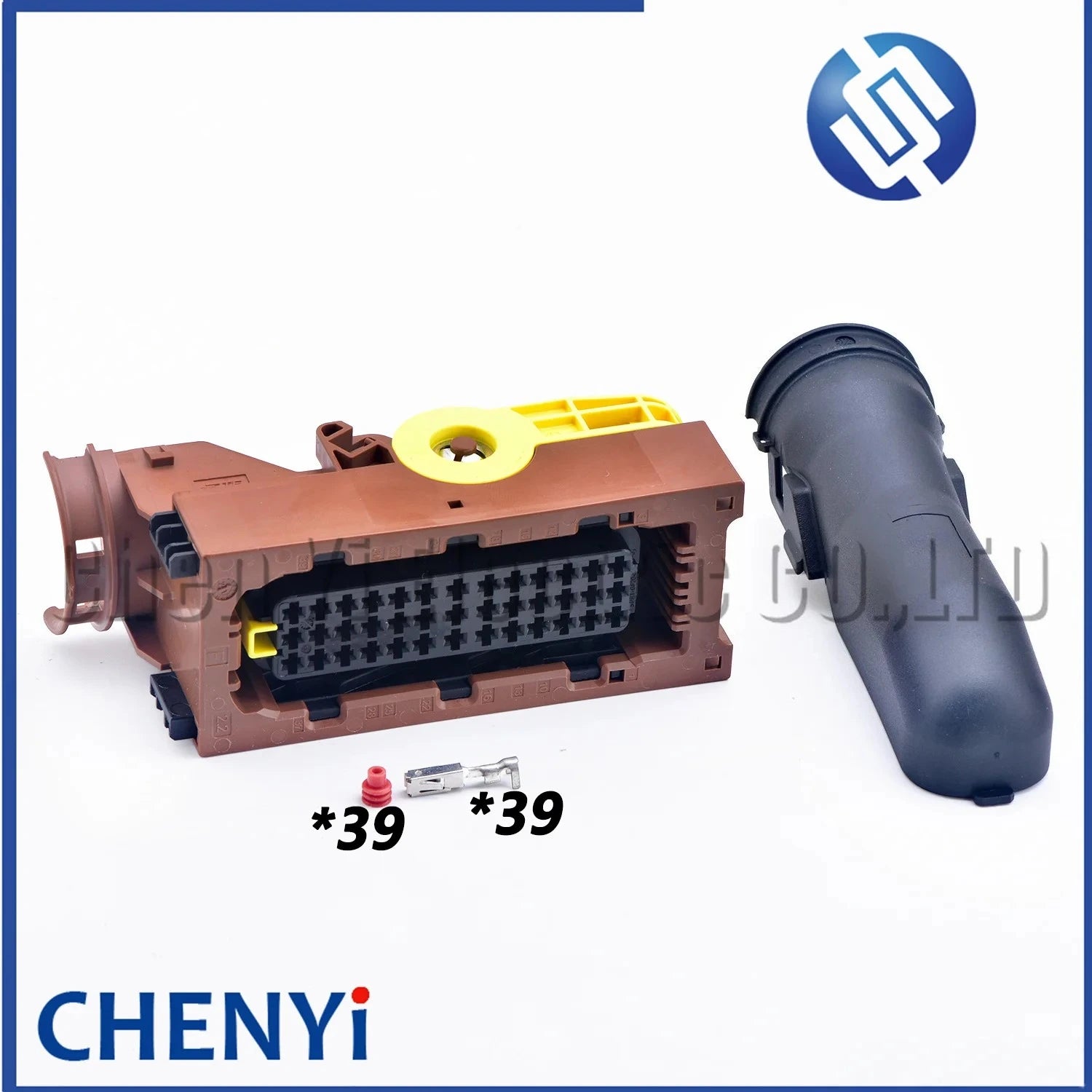 Brown 39 Pin Auto computer board ECU DCU Connector Socket Plug 6-1718323-1 6-1718325-1 1718327-1 6-1718321-3 With Pins Cover