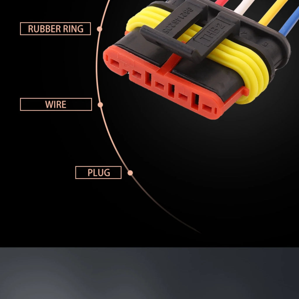 AMP 5-PIN Waterproof 1.8mm Male Female Connectors Plug Wire 18 AWG Harness For Car Motorcycle 282107-1 282089-1