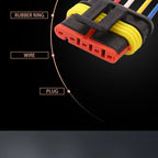 AMP 5-PIN Waterproof 1.8mm Male Female Connectors Plug Wire 18 AWG Harness For Car Motorcycle 282107-1 282089-1