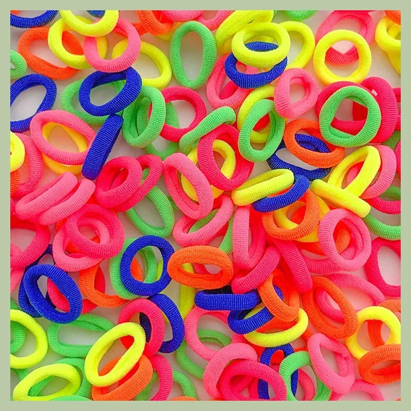 100/300PCS Small Colorful Nylon Elastic Hairband Girls Kids Ponytail Hold Hair Tie Rubber Bands Rope Scrunchie Hair Amagi