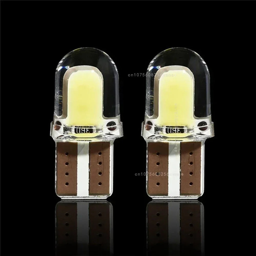 10pcs Car Interior Lamps T10 194 168 W5W COB 4 SMD LED CANBUS Silica Bright White Wedge Clearance License Light Bulbs Car Amagi