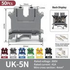 Premium Brass UK Screw Clamp Connector for Wiring, DIN Rail - Mounted,UK1.5N, 2.5B, 3N, 5N, 6N, 10N, 16N, 25N, 35N, 50N