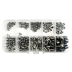 250Pcs/Box M3/M4/M5/M6/M8 Stainless Steel Allen Head Socket Hex Set Grub Screw Assortment Cup Point Set Screws With Plastic Box