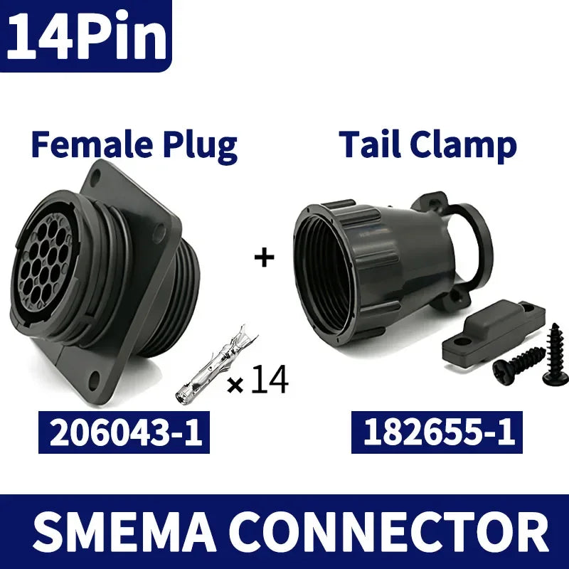 4/9/14 Pin AMP/TE Type CPC Connector, 182919-1 206153-1 182647-1, Circular Plug with Pins for SMEMA & Auto Sensor