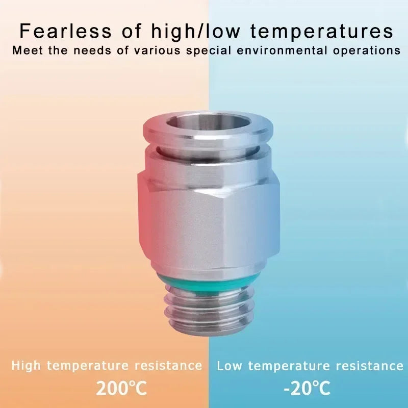 Stainless Steel PC-G Pneumatic Push-In Fitting, Straight Male G Thread Air Tube Connector for Air Compressor & Pneumatic Systems