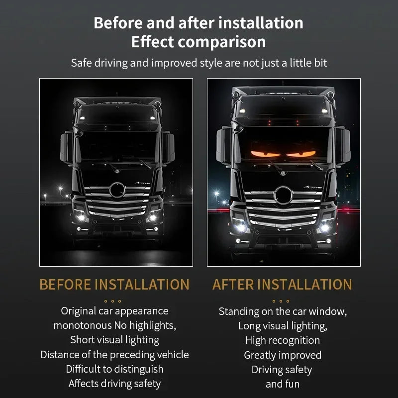 Devil Eyes LED Matrix Display Flexible Pixel Screen APP Controlled Scrolling Car Truck Window Light Panel Waterproof DIY Amagi