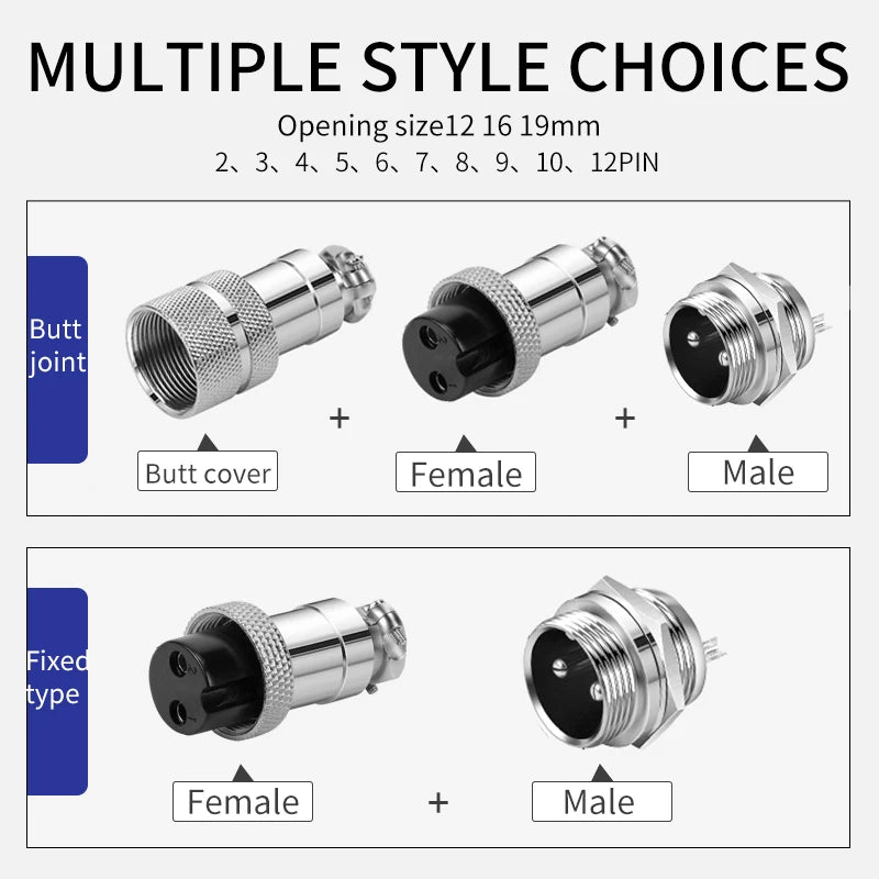 1Set GX20 2/3/4/5/6/7/8/9/10/12/14/15 Pin Male&Female Docking Aviation Plug&Socket Circular Waterproof butt joint Connector