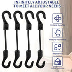 Heavy Duty Bungee Cords with Hooks Elastic Tie Down Straps for Car Roof Rack Motorcycle Luggage Cargo Net Camping Tent Rope