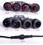 M12 Male-Female Waterproof Adapter 2/3/4/5 Pin - 20cm Length IP65 Cable Head for LED Bar/Neon Light Connection