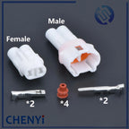 5 sets 2 Pin way MT090 Female or Male White Auto Connector Waterproof Automotive Plug For Motorcycle 6180-2181 6187-2171