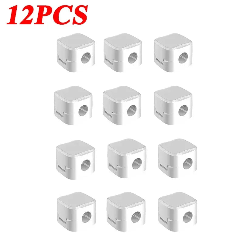 6/12 PCS Magnetic Cable Clips Cable Smooth Adjustable Cord Holder Under Desk Cable Management Wire Keeper Organizer Holder Amagi
