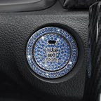 Car One-click Start Button Interior Engine Ignition Start Stop Button Protective Cover Crystal Decoration Car Accessories amagi