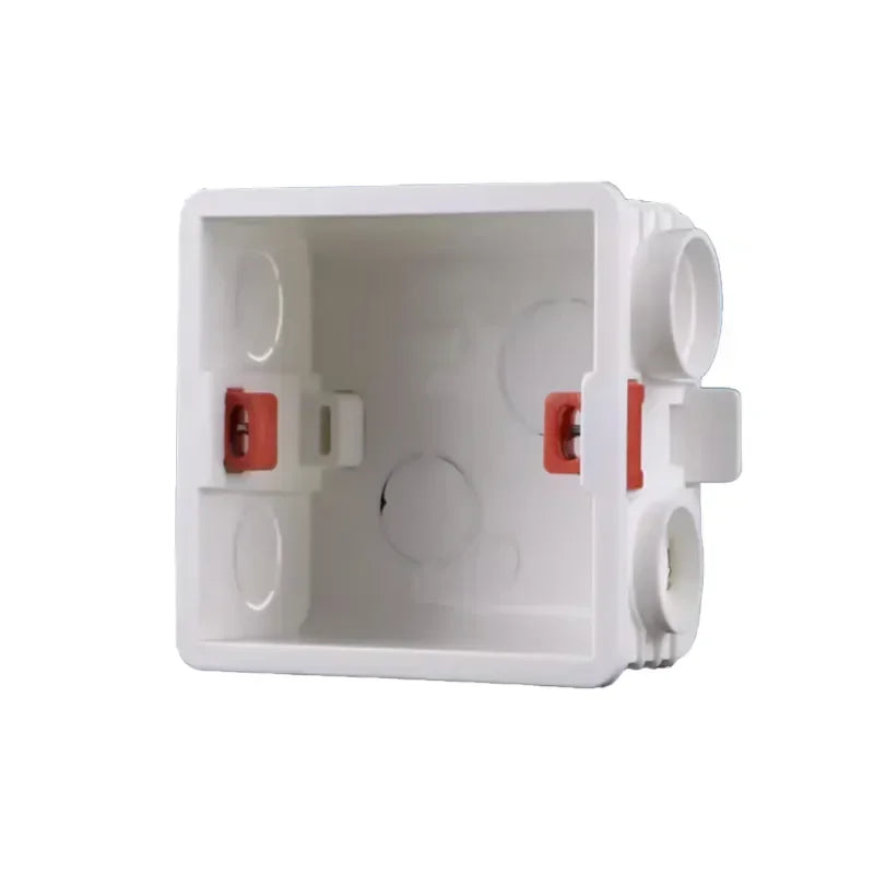 5PCS Type 86 Electrical Wall Mounting Boxes, Recessed Back Boxes with Wire Slots for Switch and Socket Installation, White Blue