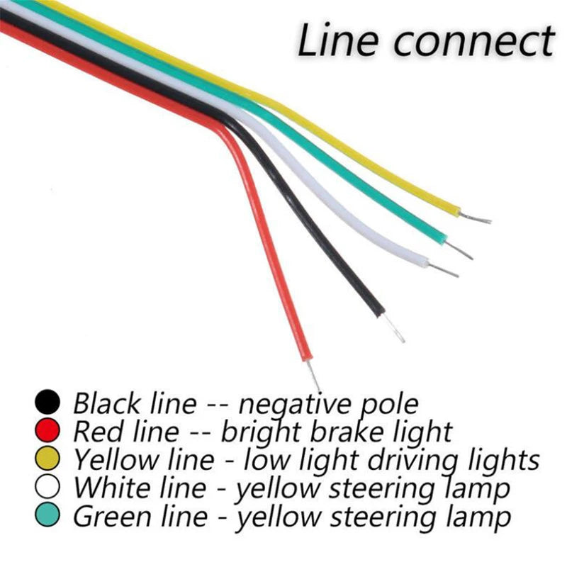 4LED Universal Motorcycle Stripe Stop Lamp Turning Left/right Waterproof Rear Tail Turn Signal License Plate Light DRL Lamp