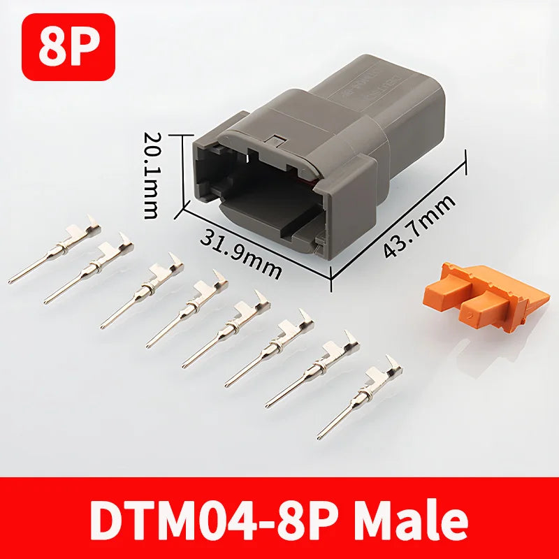 Deutsch DTM Series Sealed Connector Kit (DTM06 & DTM04) 1-10 Boxes - Automotive Waterproof Plug with Terminals & Pins for Truck