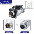 PLS20 WS20 TP20 Aviation Connector 20mm Opening Diameter 2-12 Pin Male Female Circular Plug Socket Metal Shell Waterproof IP67