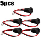 1-5pcs 2-Pin Type-C Connector with Female Socket Fast Charging Jack Waterproof USB Charging Port USB-C Charger Plug and Socket
