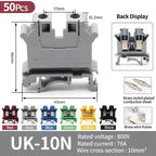 Premium Brass UK Screw Clamp Connector for Wiring, DIN Rail - Mounted,UK1.5N, 2.5B, 3N, 5N, 6N, 10N, 16N, 25N, 35N, 50N